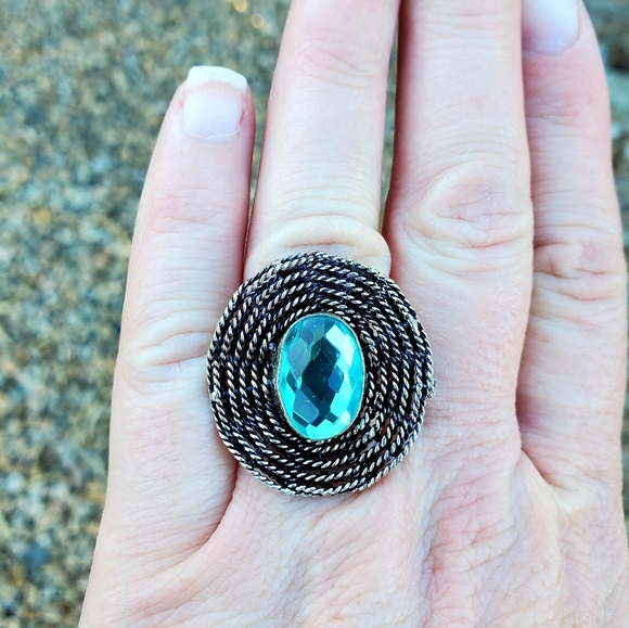 New Mercury Mystic Topaz Silver Spiderweb Ring. - Picture 15 of 16